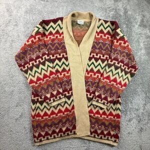 Separate Issue Knit Cardigan Mens 40 Multicolor Excellent Vintage Aztec Tribal